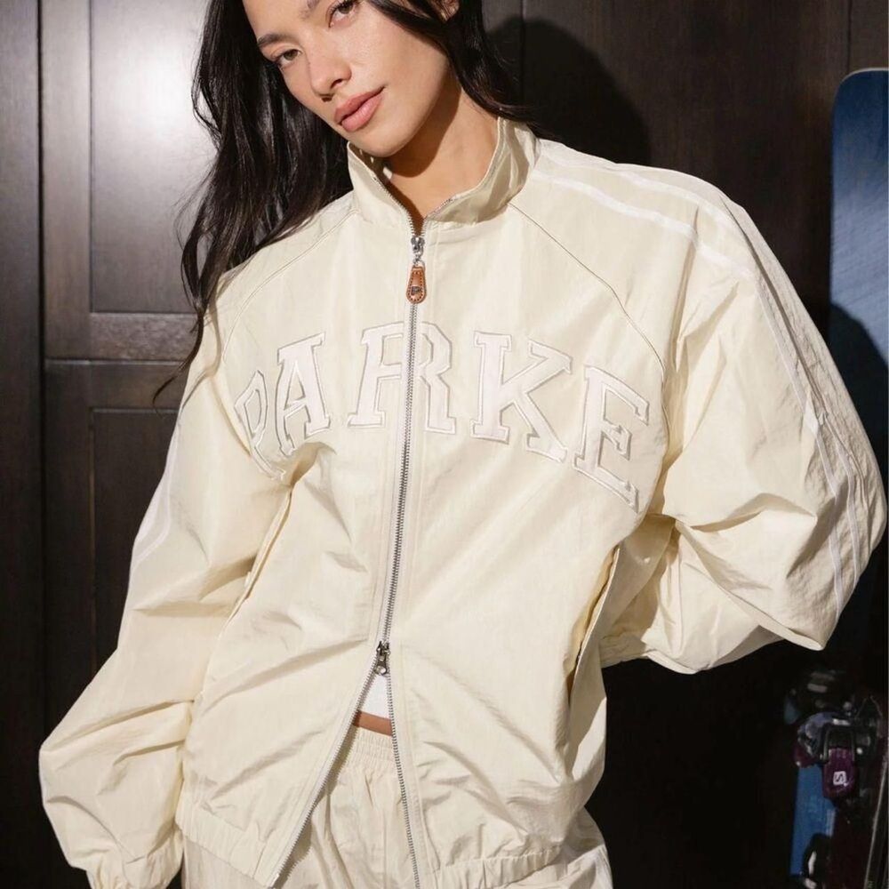 Parke Women's Cream Sport Nylon Jacket and Pants Set